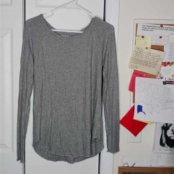 Chaser Open Criss Cross Back Waffle Knit Top NWT - Picture 3 of 8